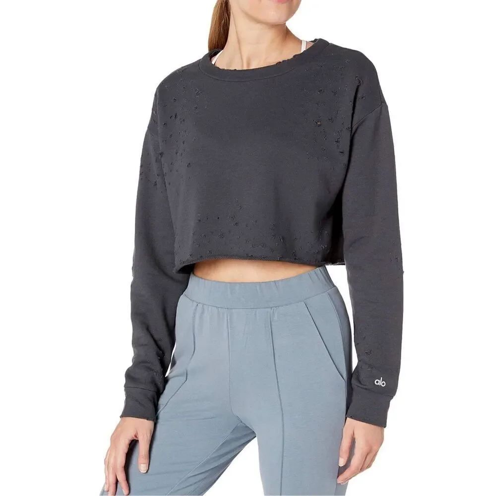 Alo Yoga womens Fierce Pullover Yoga sweatshirt size medium excellent condition